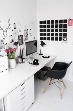 black-white workroom